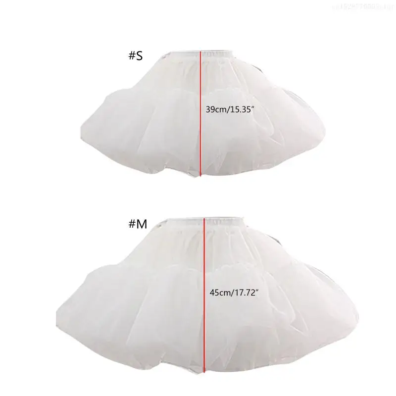 Crinoline Underskirt Petticoat Bridal Dress Vintage Ball Gown A-line 4-Layers Organza Short Slip for Women Hoopless