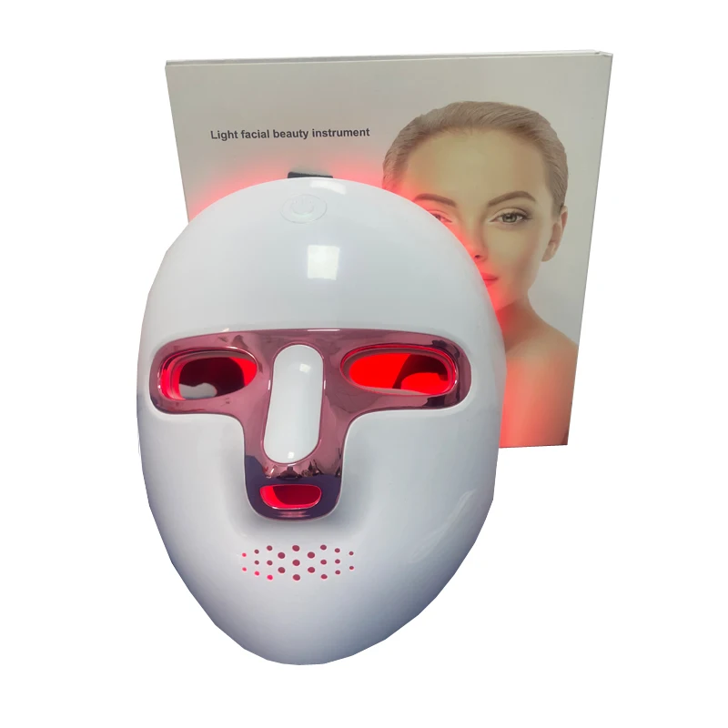 7 colors led facial mask photon therapy skin care for face acne reduction led face neck mask