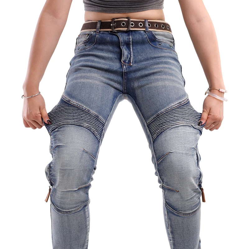 여성용 케블라 모터사이클 청바지 아라미드 라이딩 팬츠 보호용 모토크로스 안전 장비 바지 강화