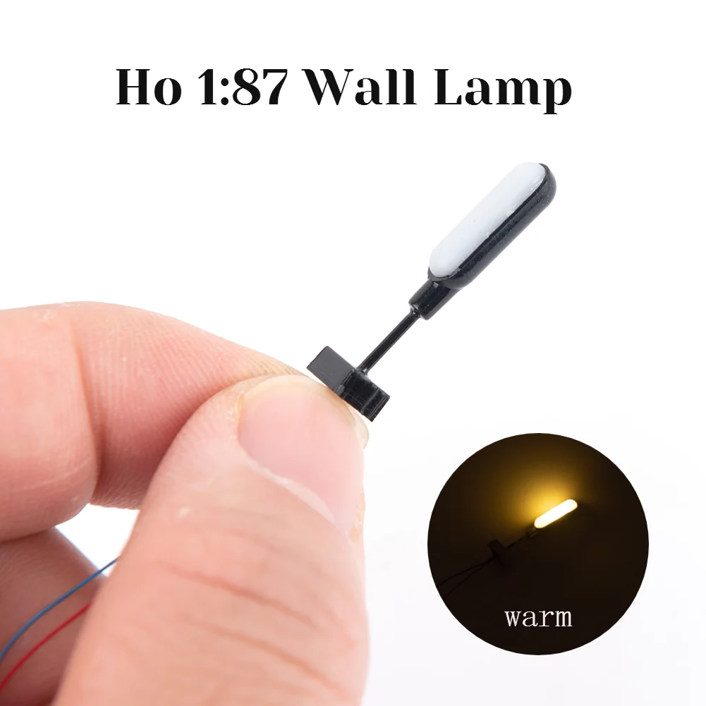 3 stücke Diy Modell Machen HO 1:87 3V Led Miniatur Leuchtende Wand Lampe Eisenbahn Zug Lichter Modell Eisenbahn Gebäude Layout diorama