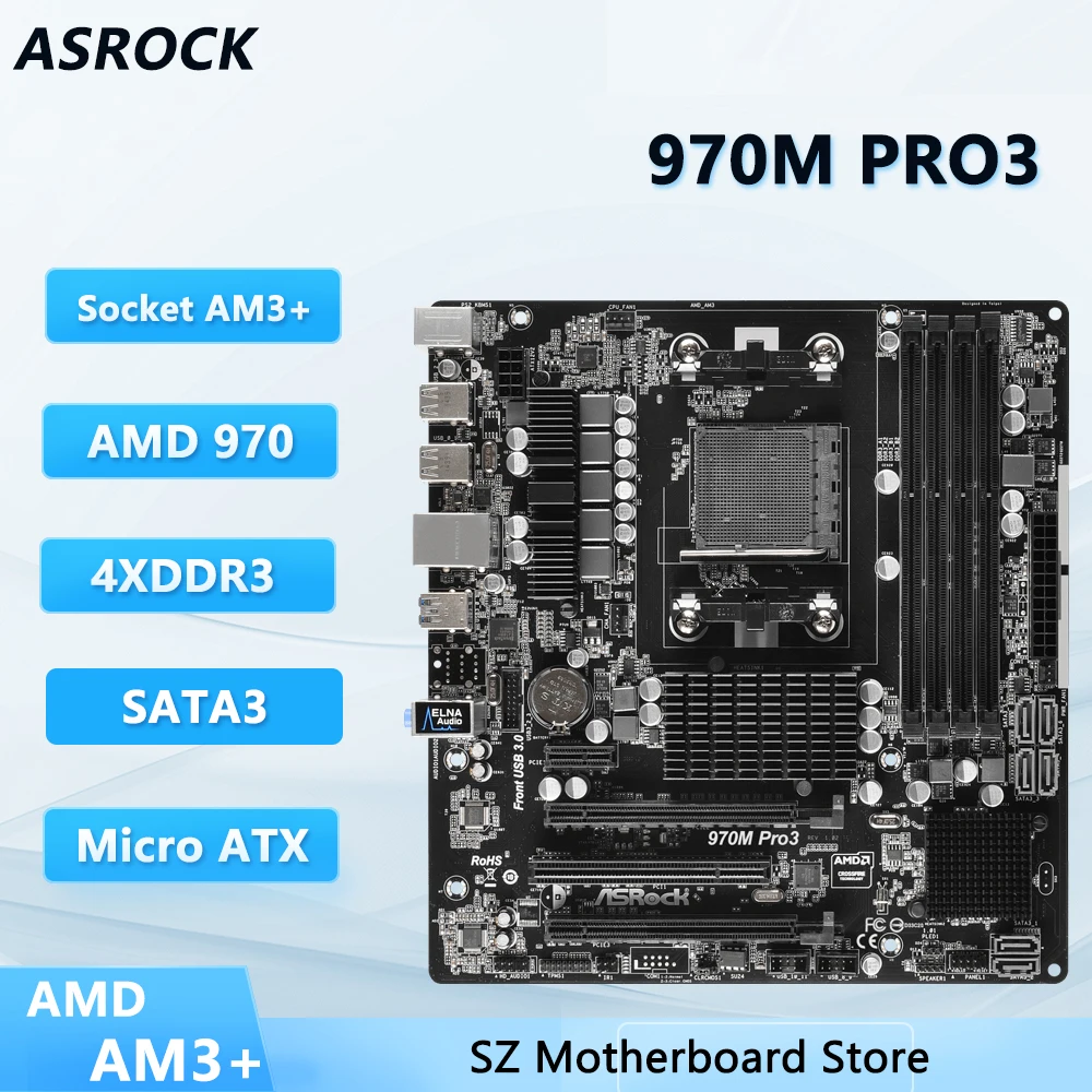 ASRock 970M Pro3 Motherboard AM3 AM3+DDR3 64GB AMD 970 Micro ATX ...