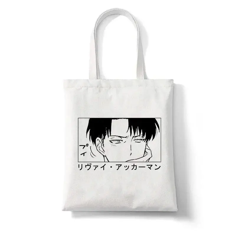 Anime Attack on Titan Shopping Bags Harajuku Eco Linen Tote Bag Students Bolsos Mujer Women Resuable Large-capacity Shopper Bag 3