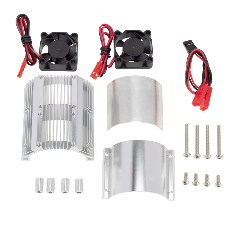 고속 1:8 모터용 듀얼 선풍기 모터 라디에이터 방열판, RC카, 41-43mm, Traxxas SUMMIT Big S E-REVO Big E, 실버, 신제품