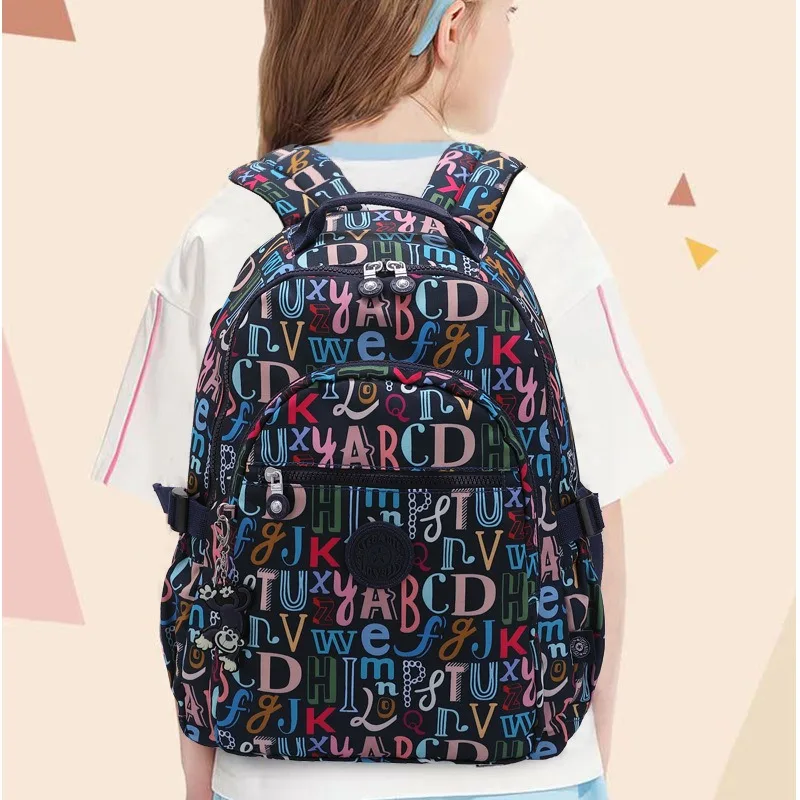 High Quality Flower Letter Pattern Fashion Casual A4 Women Men School Backpack 15.6'' 14'' Laptop Lightweight Travel Bag M1983 5