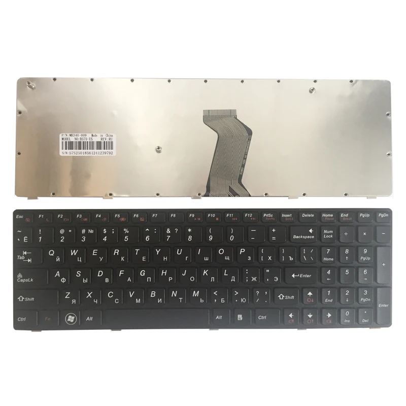 Teclado de Laptop Russo para Lenovo V570 V570c V575 Z570 Z575 B570 B570a B570e V580c B570g B575 B575a ru Preto