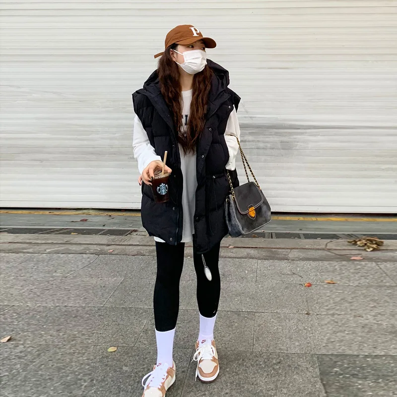 Down Cotton Vest Women Autumn Winter Sleeveless Jackets Female Elegant Fashion Thick Padding Coat Ladies Casual Loose Warm Vests