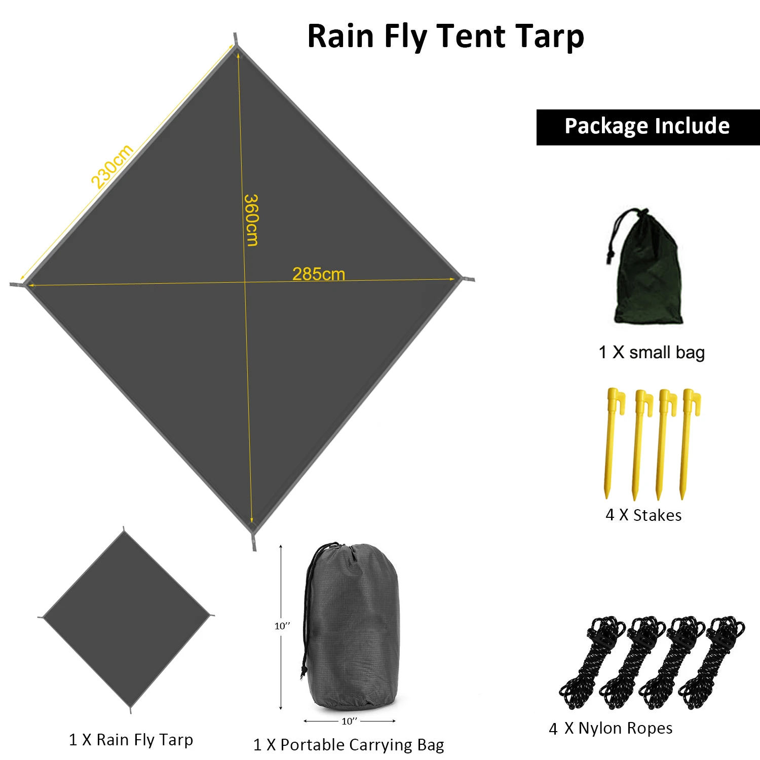 Tent Tarp Rain Sun Shade Hammocks Shelter Camping Survival Sun Shelter Picnic Awning Cover Waterproof Out Hiking Accessories