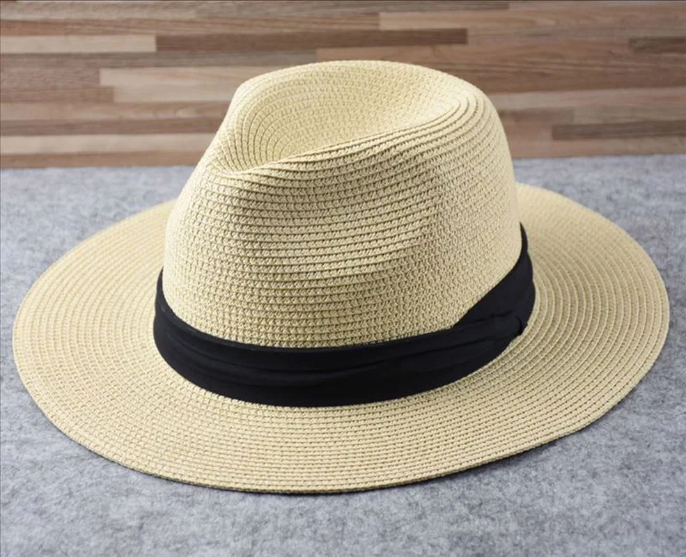 S95f36123f3c24ddab0af2b1f127cafa78 Over Size Straw Paper Sun Hat for Men Big Head Panama Hats Male Outdoor Fishing Beach Foldable Jazz Top Hat Sunscreen Hats Mallzona