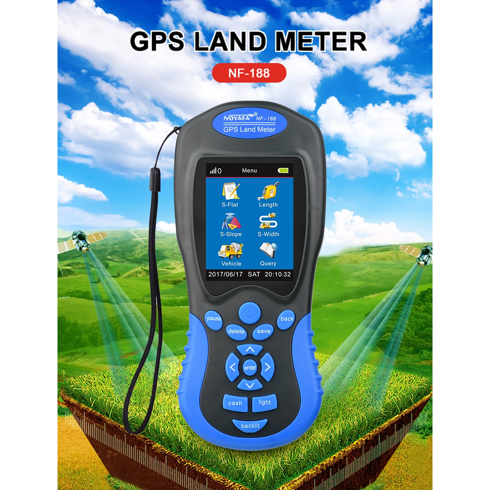 Nf198 Gps Land Meter Digital Lcd Farmland Satellite Measuring Device