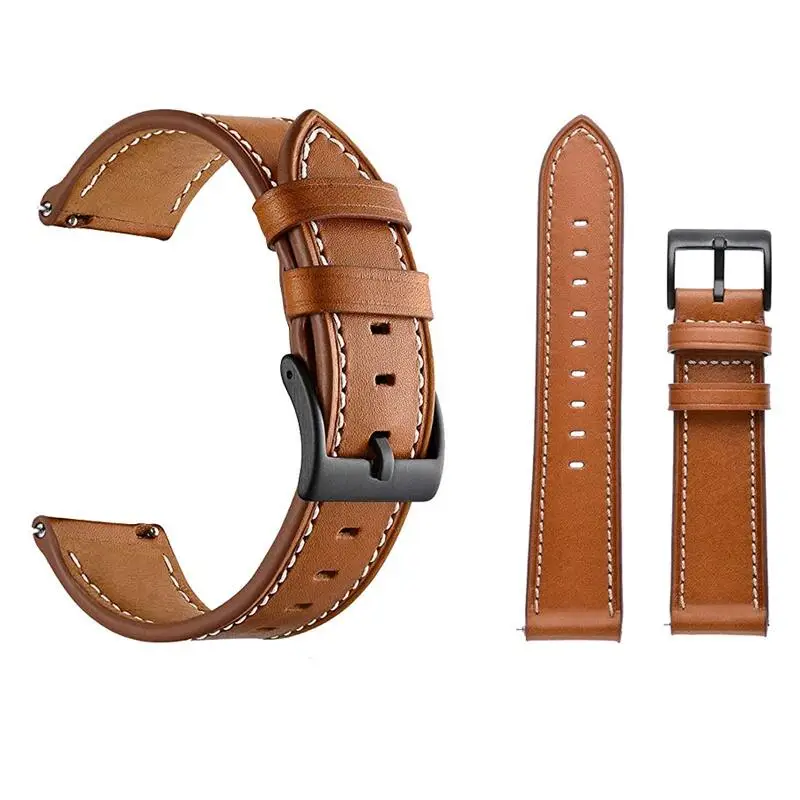 Premium Genuine Leather Watch Strap, Universal Fit, 22mm/20mm Adjustable Band