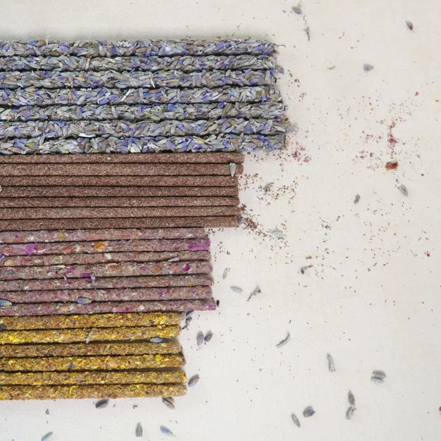 أعواد بخور مصنوعة يدويًا للعلاج بالروائح الداخلية، أعواد نشر معطرة من خشب الصندل الياسمين الطبيعي واللافندر، 2