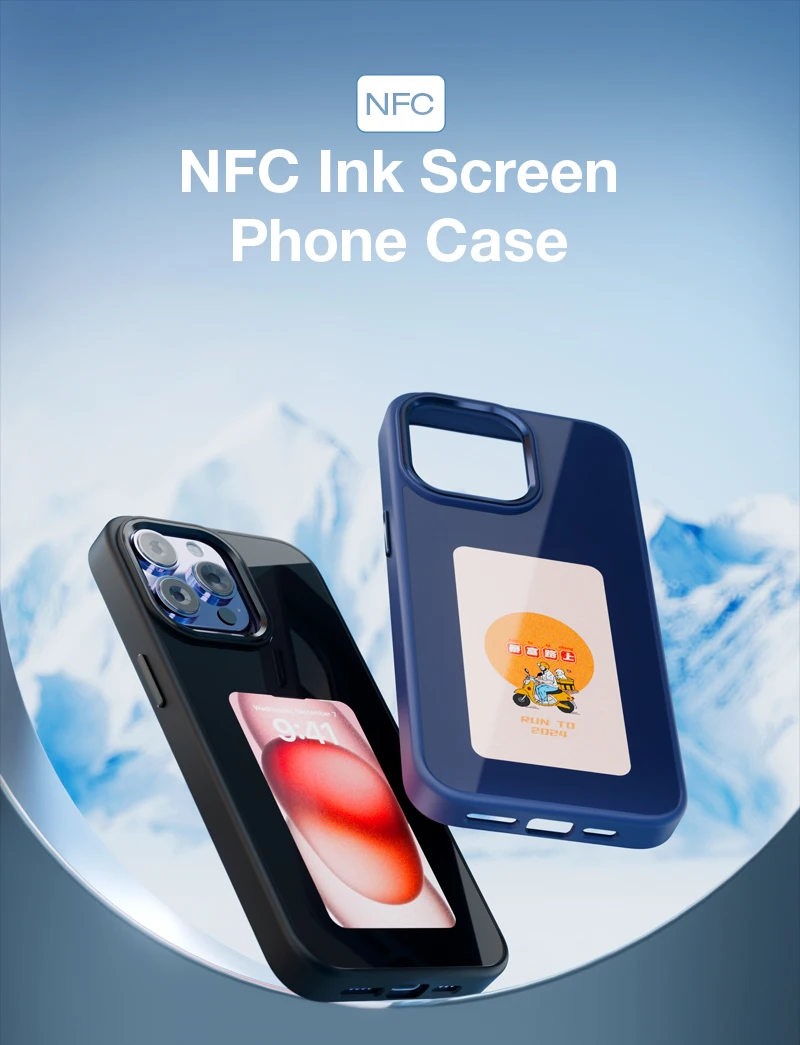 NFC Smart E-ink Screen Phone Case For IPhone 16 15 14 13 12