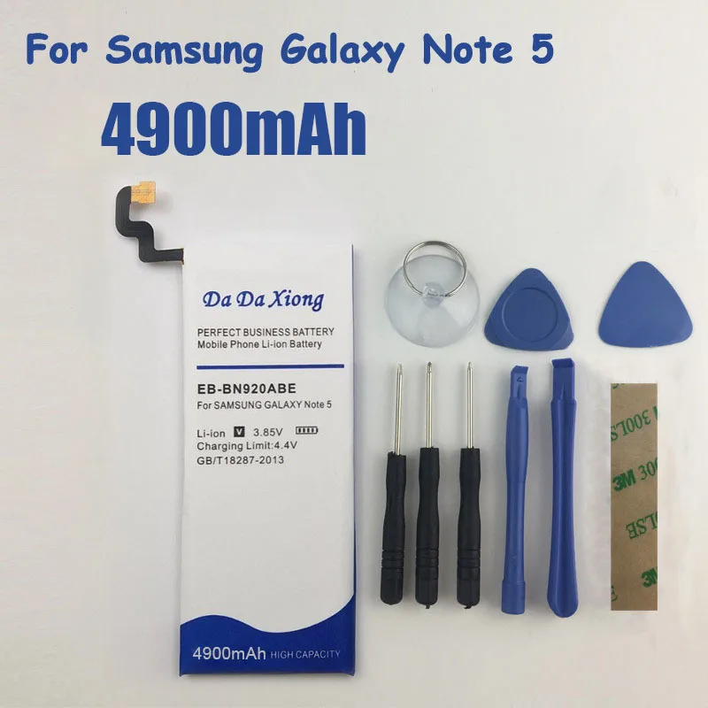 Фото 4900mAh EB-BN920ABE литий-ионная аккумуляторная батарея для Samsung Galaxy Note 5 N9200 N920t №1