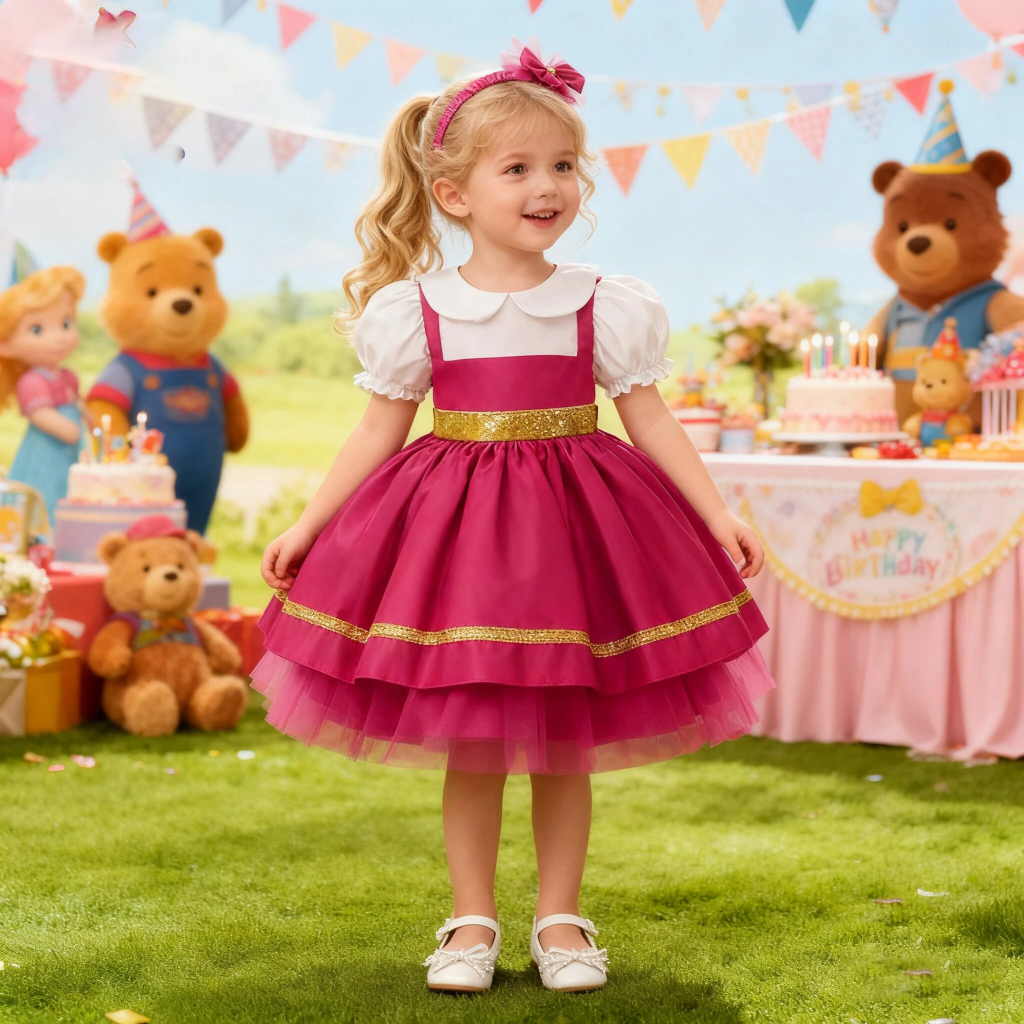 open lace back dress Masha and the bear  Bloon