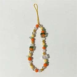 Cute 3D Orange Persimmon Beaded Phone Charm Lanyard - Universal Accessory & Jewelry Decor - Other (Orange)