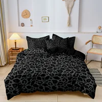 Ensemble de housse de couette à imprimé léopard foncé, 3 pièces (1 housse de couette + 2 taies d'oreiller), ensemble de literie de luxe imprimé haute définition 2