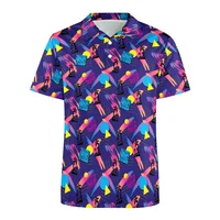 Offre spéciale impression 3d 80s 90s Polo de Golf été rétro chemise à revers rue ample à manches courtes hauts hommes bouton t-shirts 5