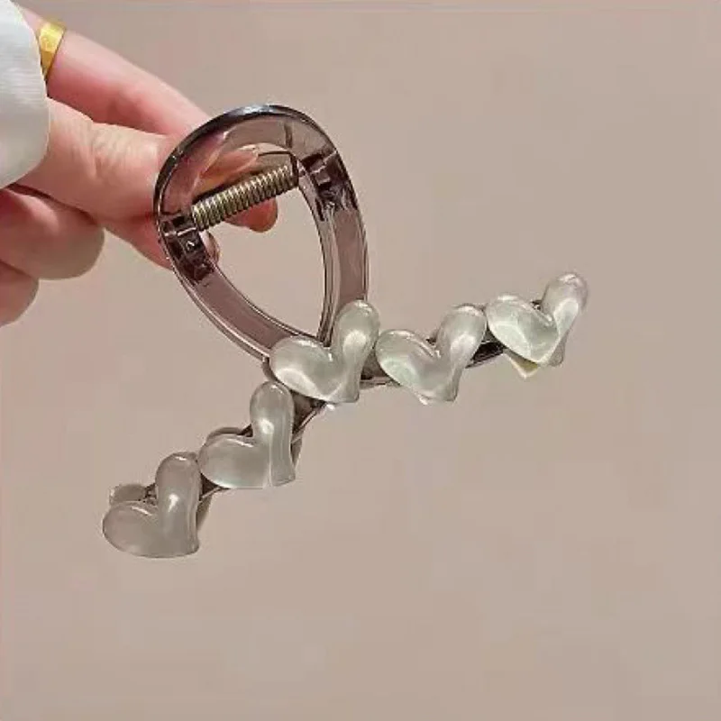 1/3pcs Love grabbing clip for women's new high-end and fresh Korean jelly color simple clip headband, forest hair clip