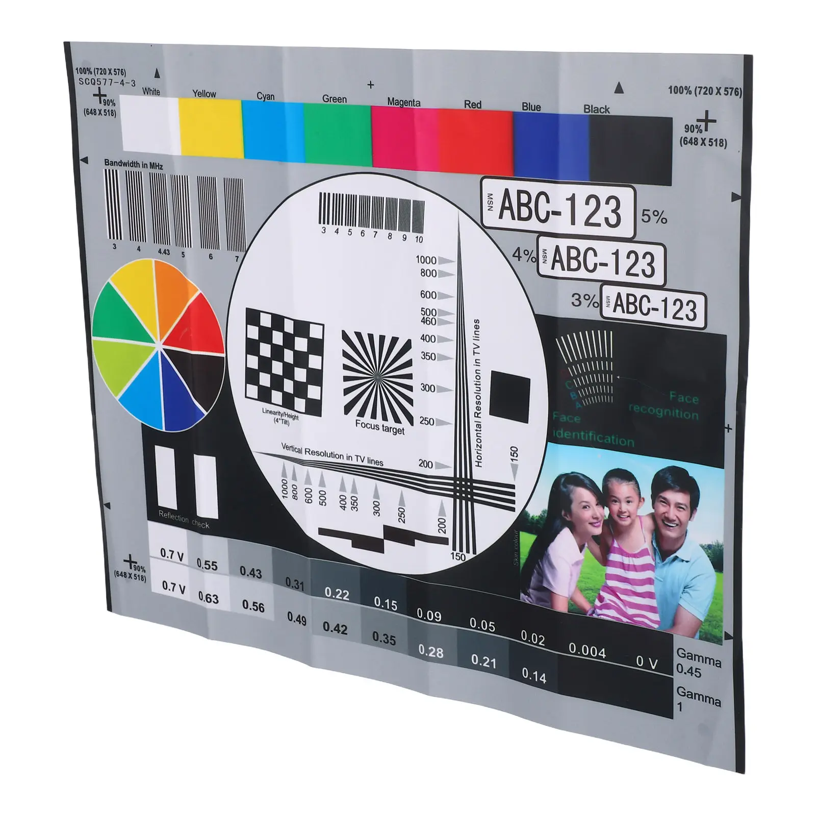 모니터 교정 도구 16x12.6 컬러 교정 차트 고해상도 디스플레이 테스트 카드 정확한 렌즈 초점 조정 색상