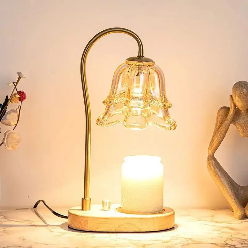 Solid Wood Decorations Night Light, Candle Warmer Lamp, Wax Melting, Bedside Tables, Bedroom, Aromatherapy Lamp, Indoor