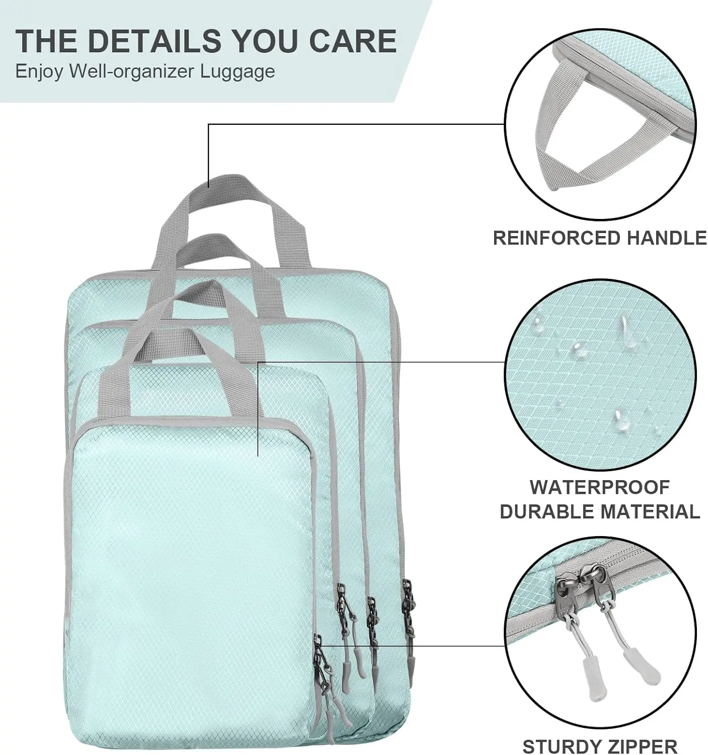 Compression Packing Cubes – Lightweight Space-Saving Travel Organizer Set