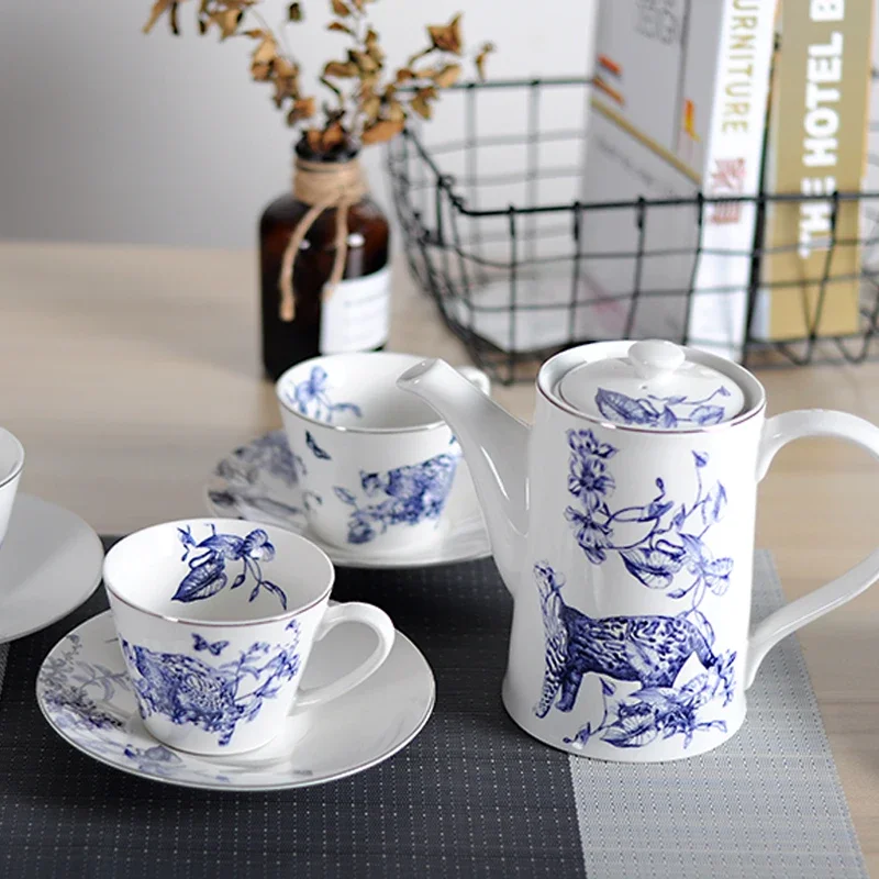 Jaguar Dinnerware, Coffee Cup Saucer, Teapot Salad Bowl, Fruit Plate, Dinner Plates, Soup Dish, Kitchen Supplies