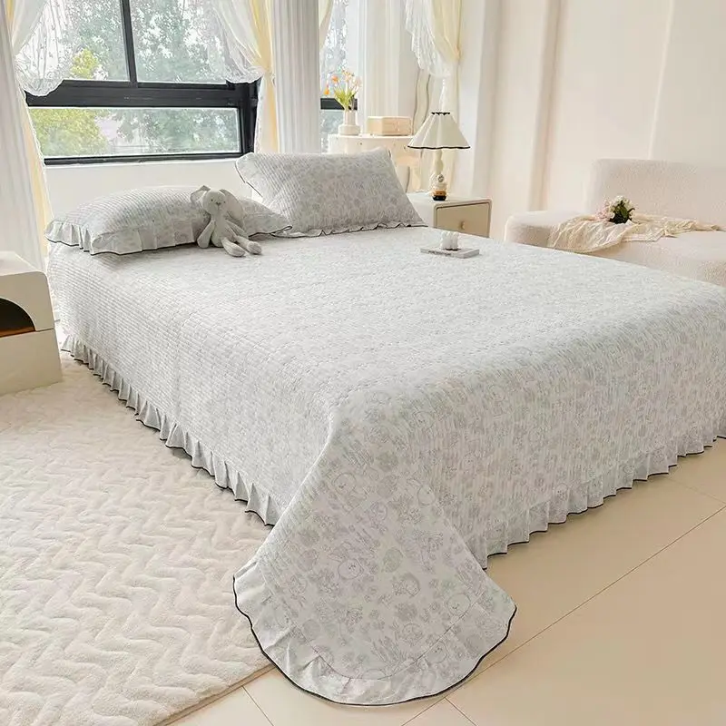 3pcsBedspreadCottonBedCoverTwinQueenSizeQuiltPrinted