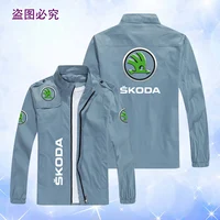 Men's Jacket Skoda Logo Printing Casual Baseball Jacket HipHop Outwear High Quality Spring Autumn Baseball Uniform Moto Jacket 1