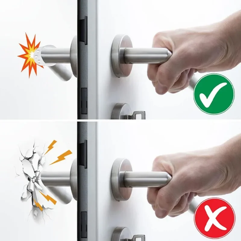 Door stopper bumpers Door stopper 10/1Pcs Door Stopper Bumpers PVC Punch-free Door Handle Transparent Round Wall Furniture Protection Pad Anti-collision Ring