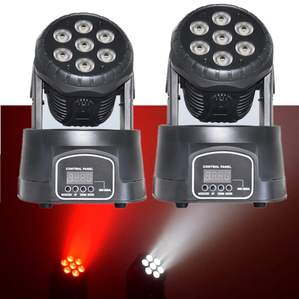 

2PCS/Lot Mini 7x12W RGBW Moving Head Lighting Lyre Wash Baby Wash Party Lights DJ Event Wedding Show
