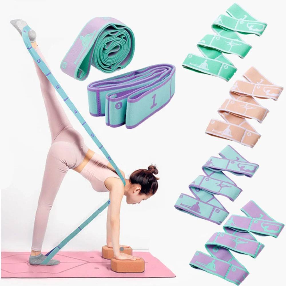 Fitness Resistance Band Fitness Accessories Yoga Pull Strap Belt Multi-functional Dance Yoga Auxiliary Stretching Belt Dance Stretching Band Loop GYM Fitness Exercise Bands