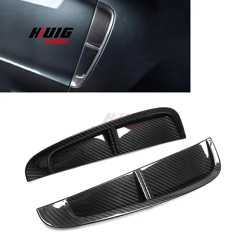 

For Porsche Panamera 971 2018-2021 LHD 3K Real Carbon Fiber Rear Side Bumper Molding Rear Air Outlet Trim Accessories