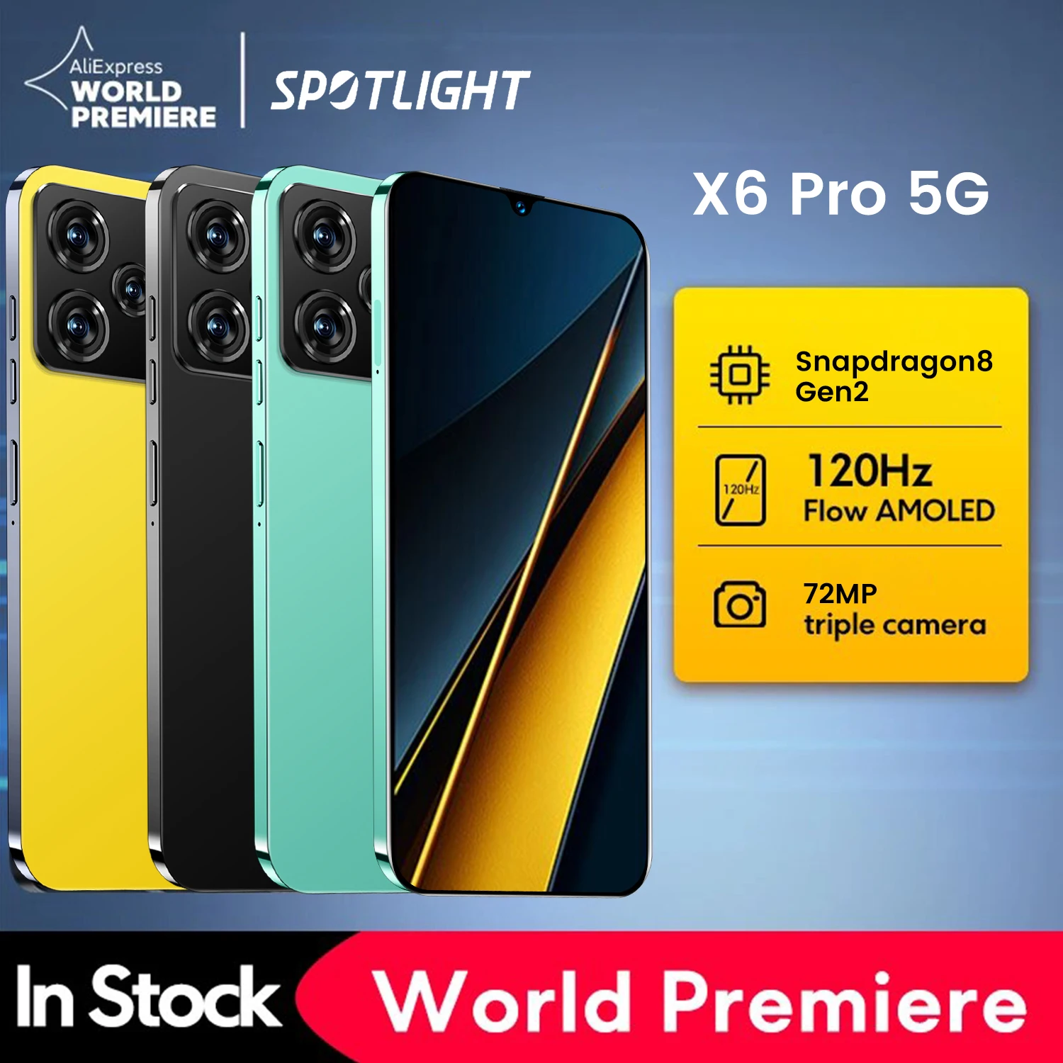 

Смартфон X6 Pro, 7,3 дюйма, 16 ГБ + 1 ТБ, 2 SIM-карты