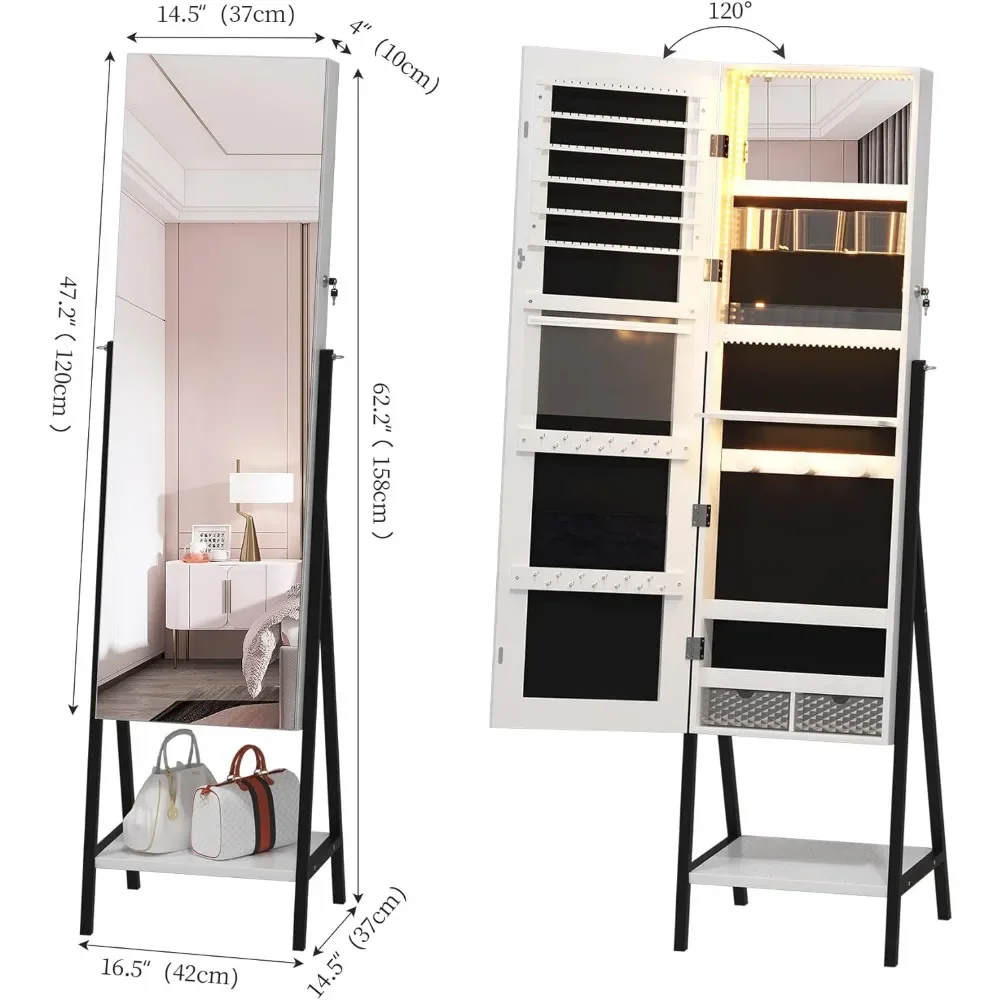 Best Choice Products Jewelry Armoire Cabinet, Full Length Mirror W/ Velvet  Storage Interior, Lock - White : Target