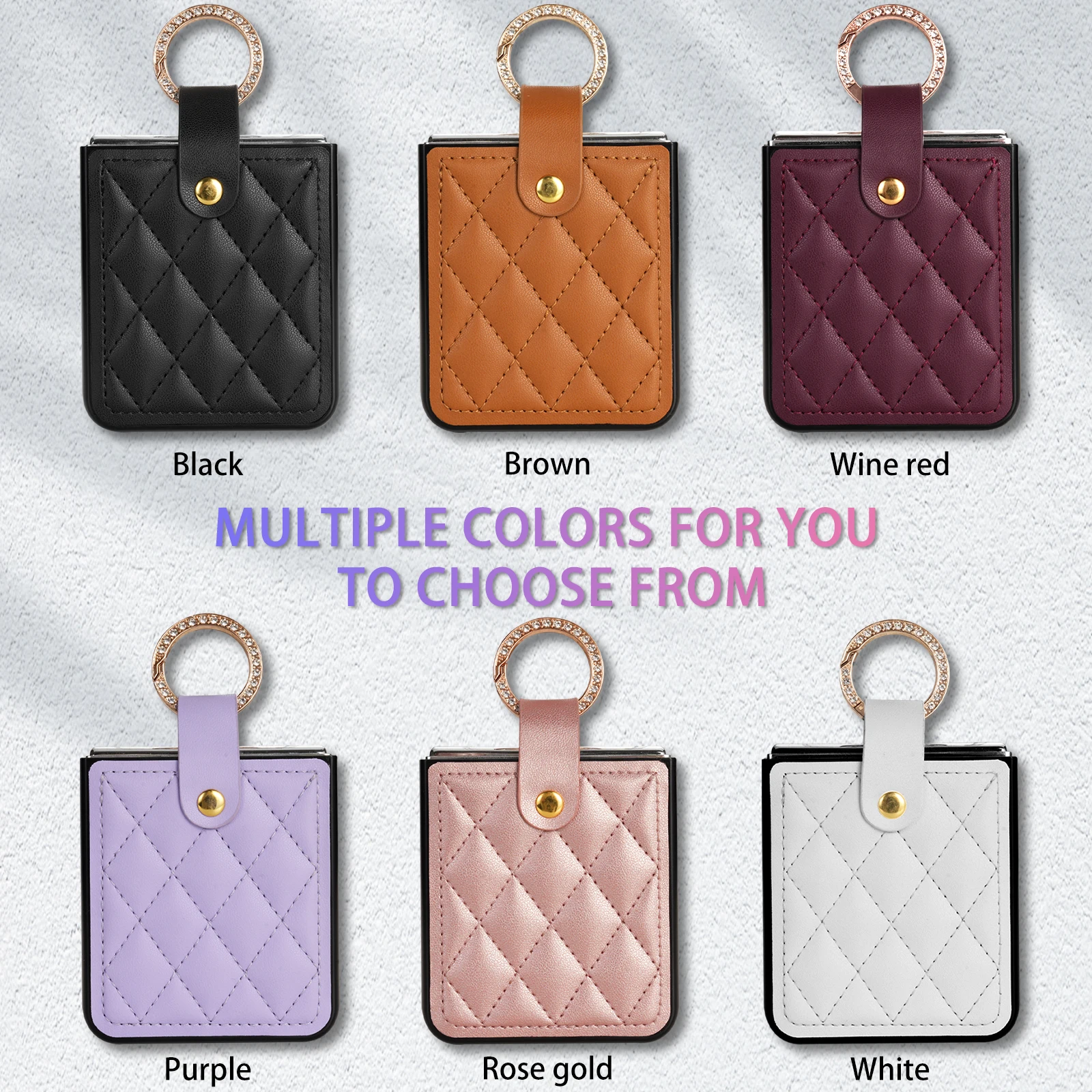 Premium PU Leather Ring Holder Phone Case - Shockproof Protection Cover
