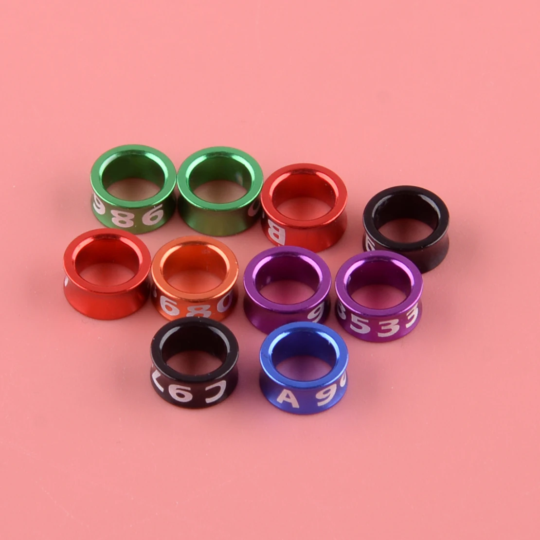 

LETAOSK 100pcs 6mm Closed-loop Bird Parrot Leg Band Ring Color Random Aluminium Alloy