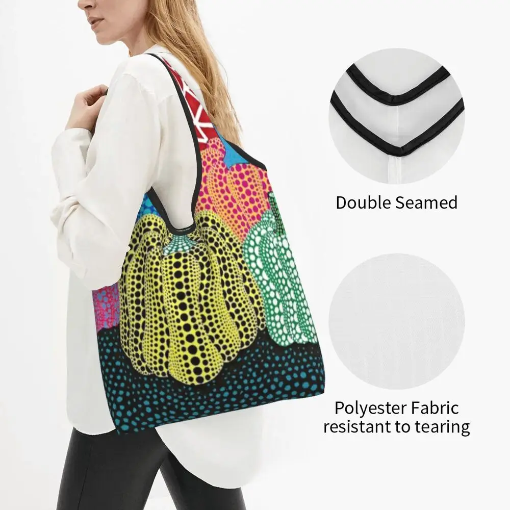 Shopping Bag Tote Bag Storage Bag Yayoi Kusama Abstract Painting Grocery Fashion Shopper Shoulder
