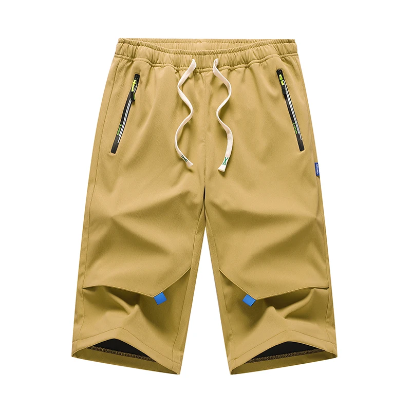 Solid Color High Waisted Men's Clothing Elastic Pockets Casual Summer Streetwear Sweatpants Cargo High Street Casual Shorts