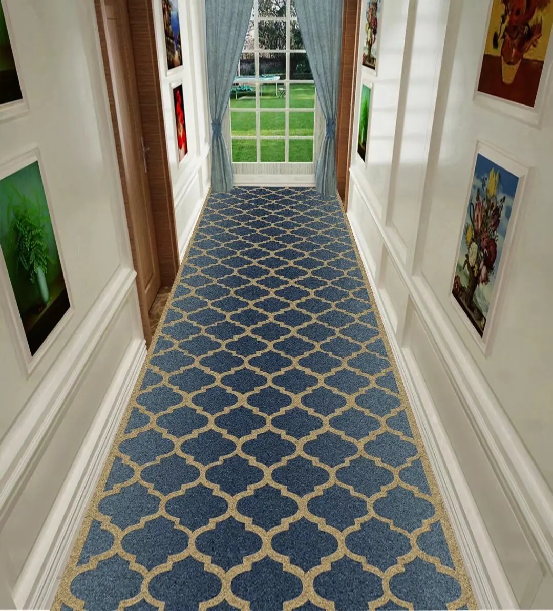 Nordic Modern Villa Long Corridor Carpet Runner Hall Passageway Home Large Rugs Stairway Comfortable Durable Washable Floor Mat 3