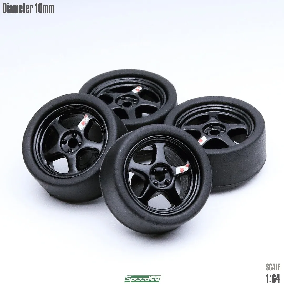 SpeedCG 1/64 ABS Wheels Modified Parts with Rubber Tire Type F Modified 11mm For Model Car Racing Vehicle Toy Hotwheels Tomica 4