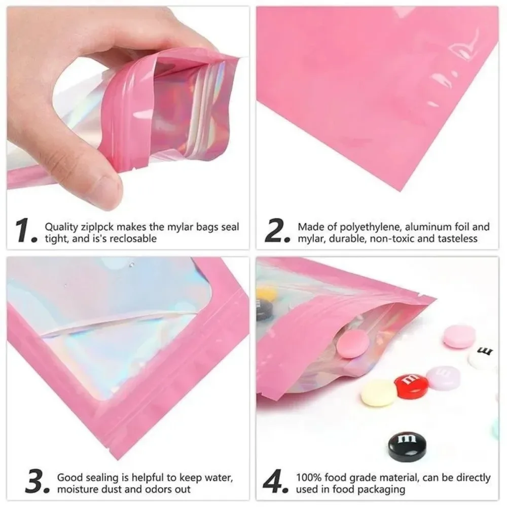 10-50Pcs Laser Ziplock Bag Necklace Earrings Jewelry Gift Packing Bags Cell Phone Cases Colorful Packing Bags Kitchen Organizer plastic sealing bags plastic gift bags plastic packaging bags gift bags plastic zip lock bags plastic bags