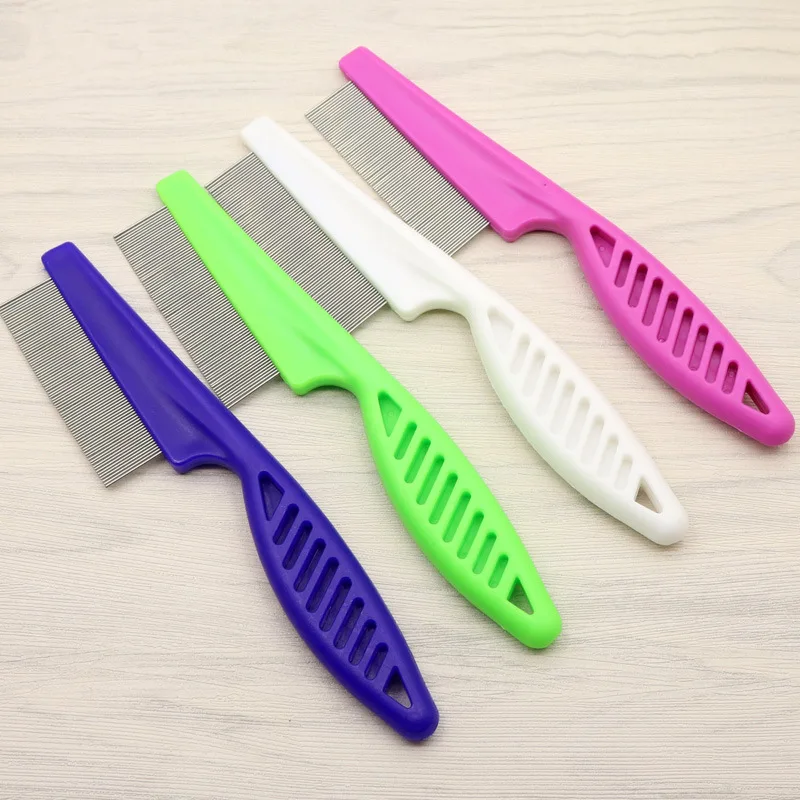 free shipping 10pcs/lot Pet Flea Comb Clean Combs for dogs and Cats stainless steel Delousing comb teeth