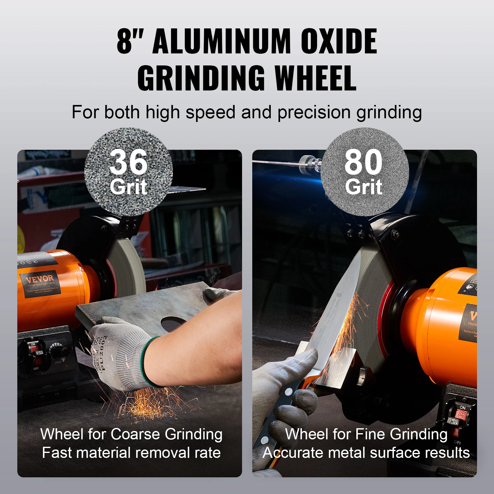 VEVOR 8 Inch Bench Grinder Variable Speed Multifunctional Polishing Grinding Machine Power Disc Polishing Tools for Household
