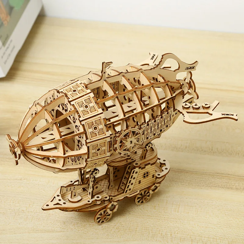 3D Wooden Airship Mechanical Model Kit 6