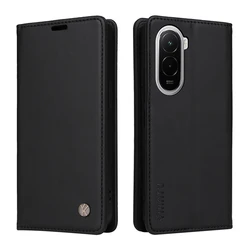 Premium Magnetic Leather Wallet Flip Case - Elegant Business Design Cover - POCO M7 4G 171mm (BK)