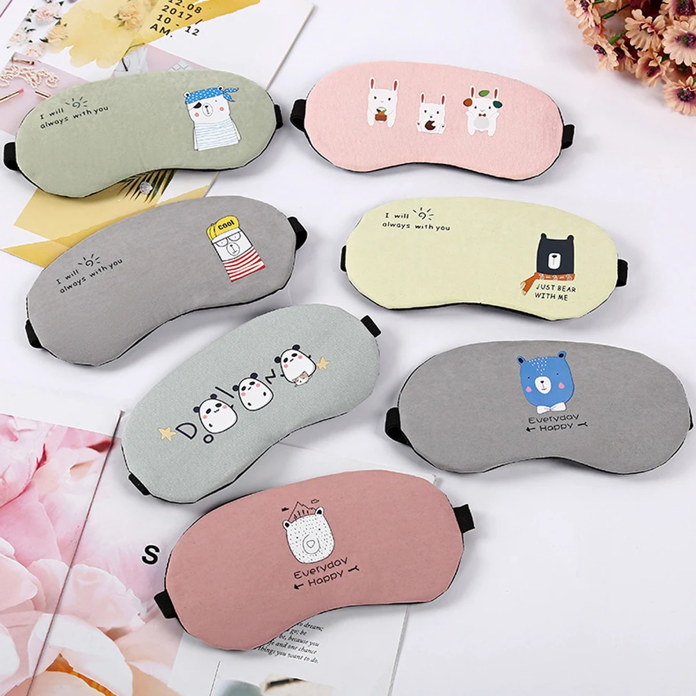 Eye Mask Eye Patch Sleeping Eye Mask Cotton Soft Sleep Aid Travel Rest Eye Shade Cover Blindfold Unisex Women Men 13 Styles Optinal 1PCS
