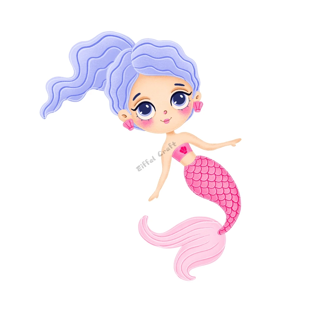 

Cute Mermaid Paper Cut Metal Craft Dies Card Making Stencils Diy Manual Scrapbooking New Embossing Dies 2022