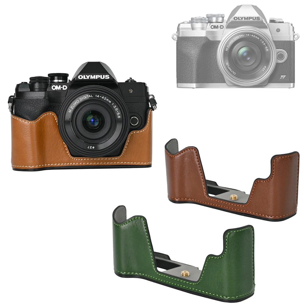 Em10Iv Pu Base Bag Mezza Custodia Shell Per Olympus Omd Em10 Mark Iv Camera