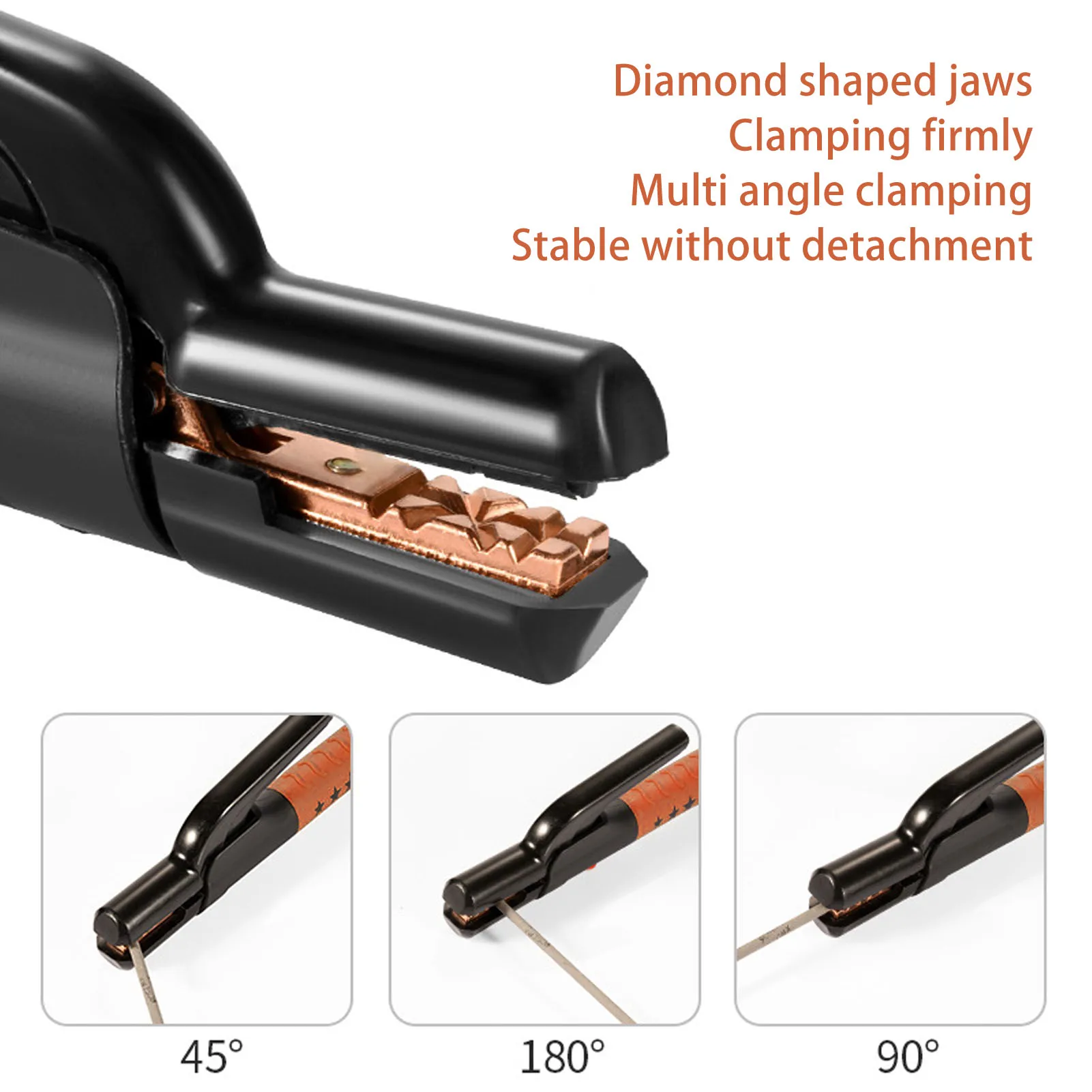 800A Welding Electrode Holder Groove Jaw Heavy Duty Stick Welding Rod Clamp 10 to 20in Cable Copper Electrode Clamp
