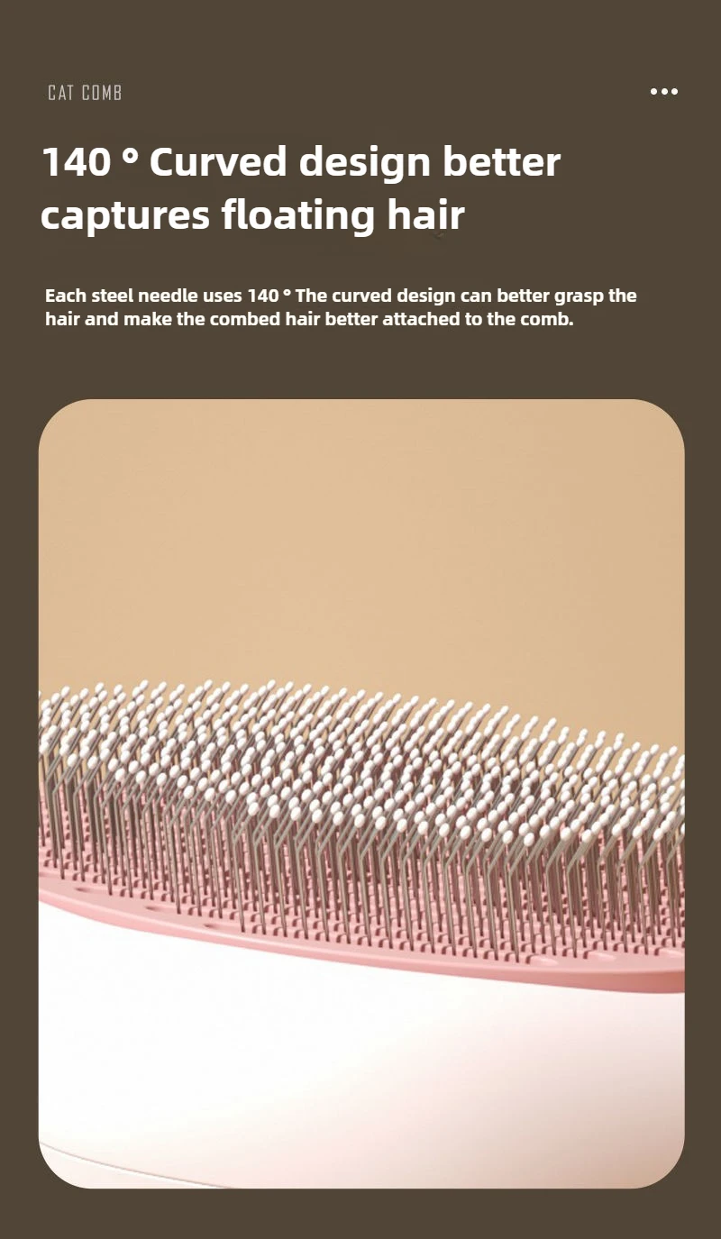 Cat Grooming Flea Comb With Release Button For Pet Hair Removal_voghion.com
